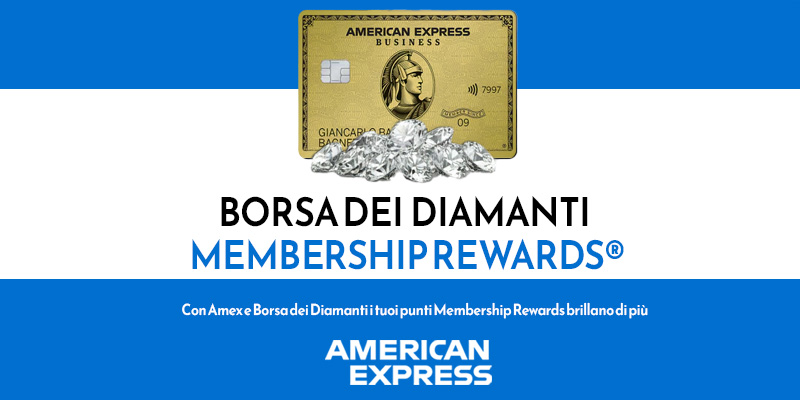 <p>Nasce la partnership tra Borsa dei Diamanti e American Express: i tuoi punti Membership Rewards brillano di più</p>
